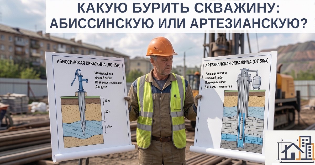 Какую скважину бурить: абиссинская, на песок или артезианская
