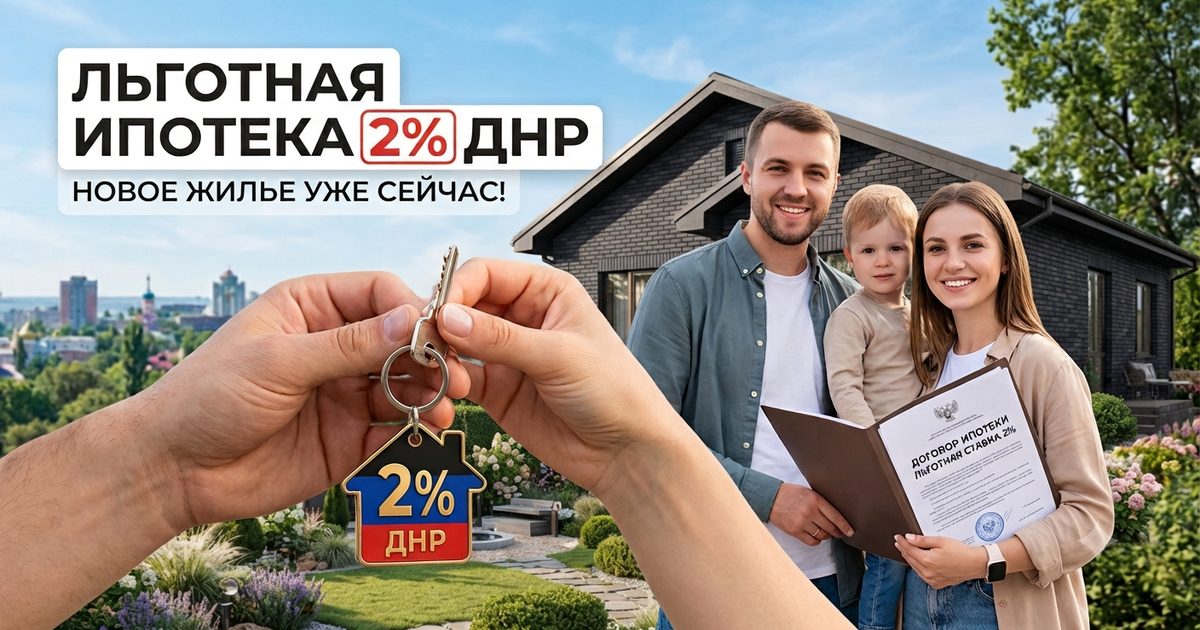 Льготная ипотека под 2% в ДНР на строительство дома: условия и как оформить в 2026 Льготная ипотека под 2% в ДНР на строительство дома: условия и как оформить в 2026